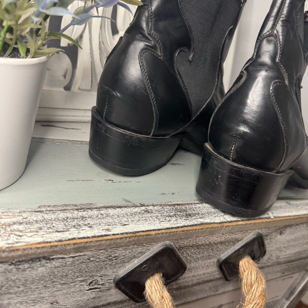 VINTAGE Western Pointed Toe Pull On Ankle Cowboy Boot Size 8.5EE Rodeo - Picture 10 of 16
